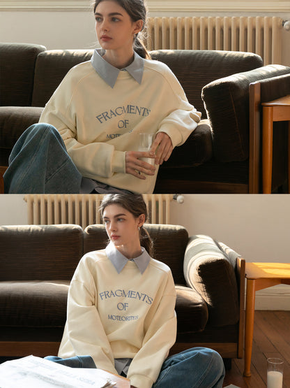Relaxed Fit Letter Embroidery Sweatshirt