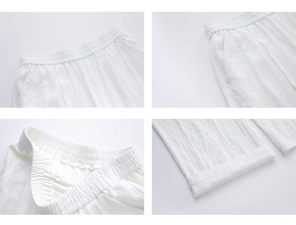 Crinkled High-Rise Relaxed Pants