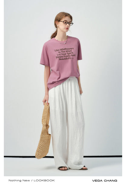 Crinkled High-Rise Relaxed Pants