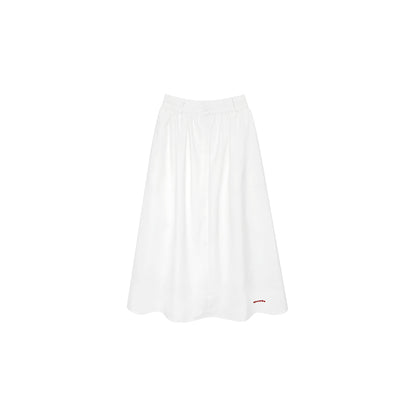 Embroidered Flared Skirt With Elastic Back Waistband