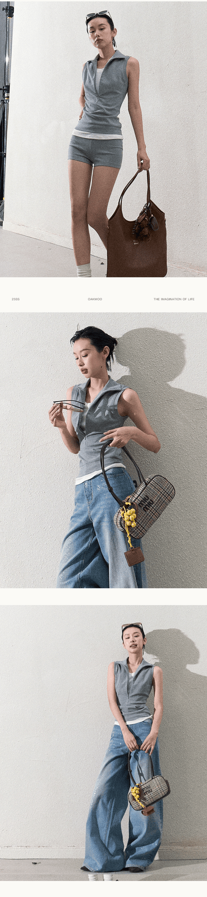 Sleeveless Layered Look Half-Zip Top