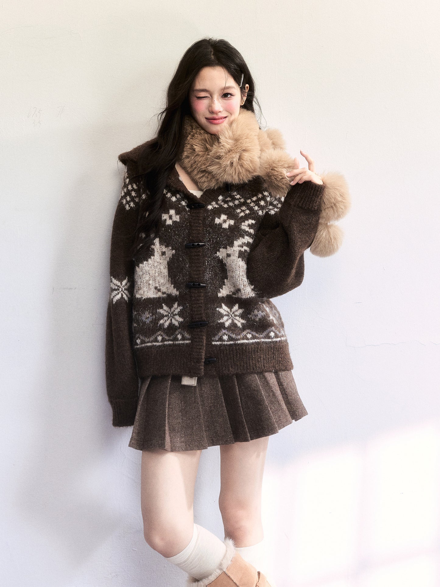 Fair Isle Pullover With Toggle Detail