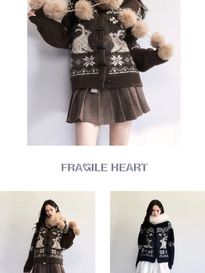 Fair Isle Pullover With Toggle Detail