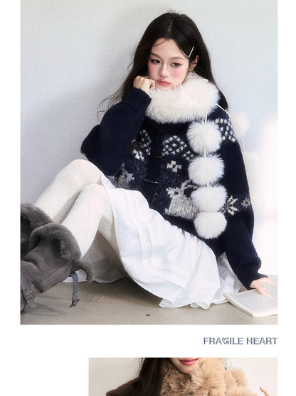 Fair Isle Pullover With Toggle Detail