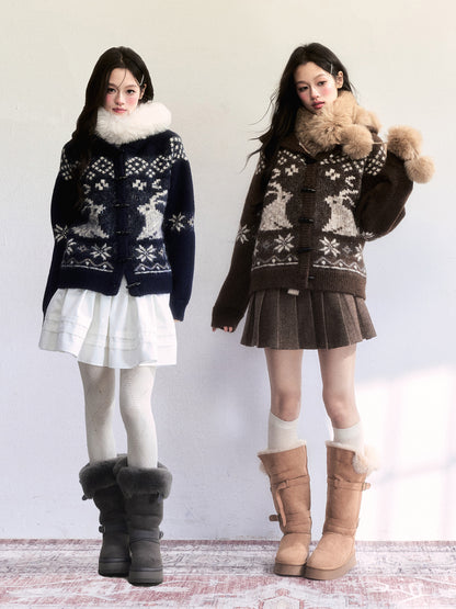 Fair Isle Pullover With Toggle Detail