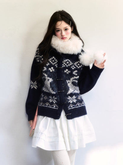 Fair Isle Pullover With Toggle Detail