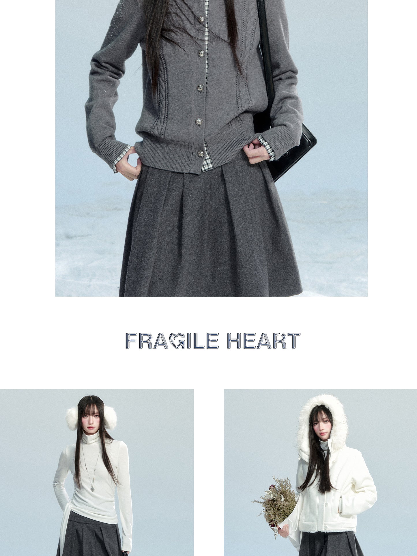 Cozy Wool-Like Pleated Midi Skirt