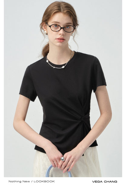 Asymmetric Twisted T-Shirt & Maxi Skirt
