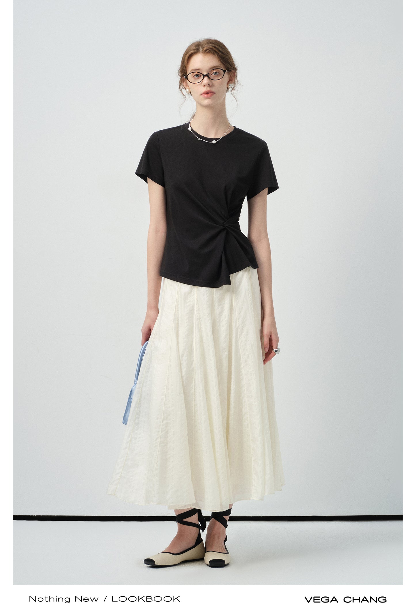 Asymmetric Twisted T-Shirt & Maxi Skirt