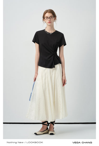 Asymmetric Twisted T-Shirt & Maxi Skirt