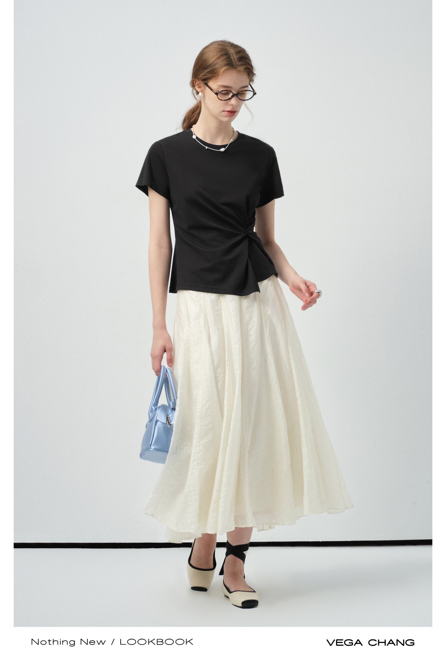Asymmetric Twisted T-Shirt & Maxi Skirt