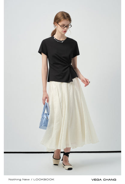 Asymmetric Twisted T-Shirt & Maxi Skirt