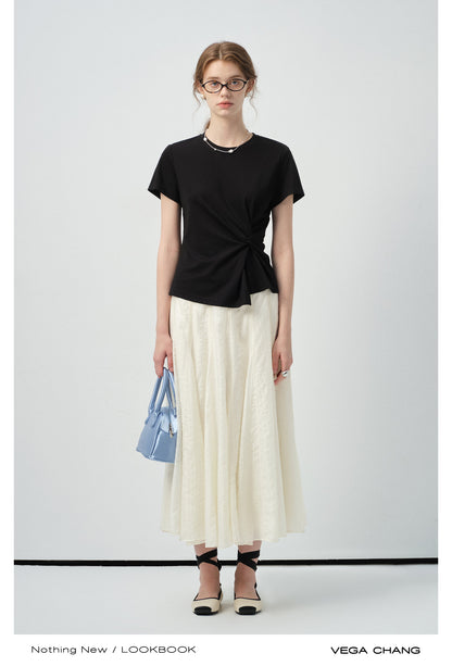 Asymmetric Twisted T-Shirt & Maxi Skirt