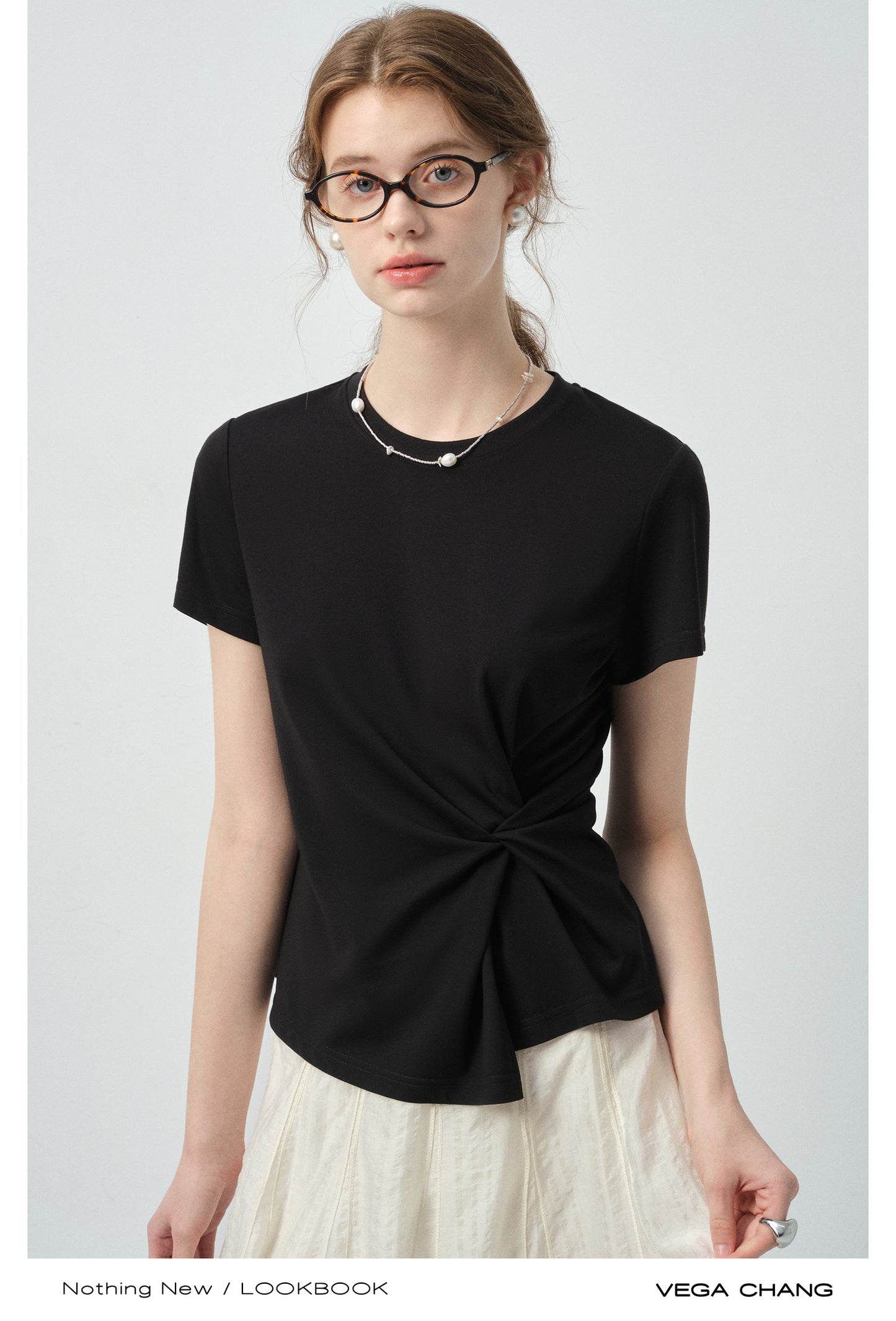 Asymmetric Twisted T-Shirt & Maxi Skirt