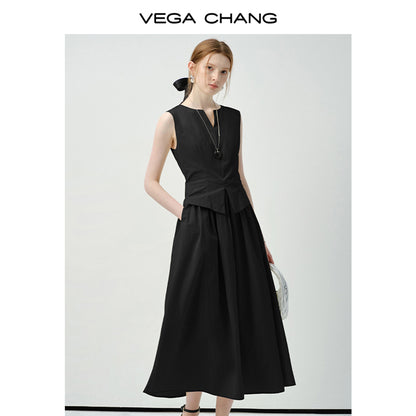 Faux Two-Piece Vest Dress