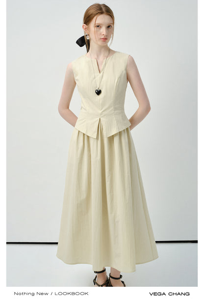Faux Two-Piece Vest Dress