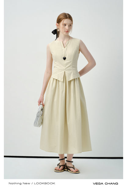 Faux Two-Piece Vest Dress