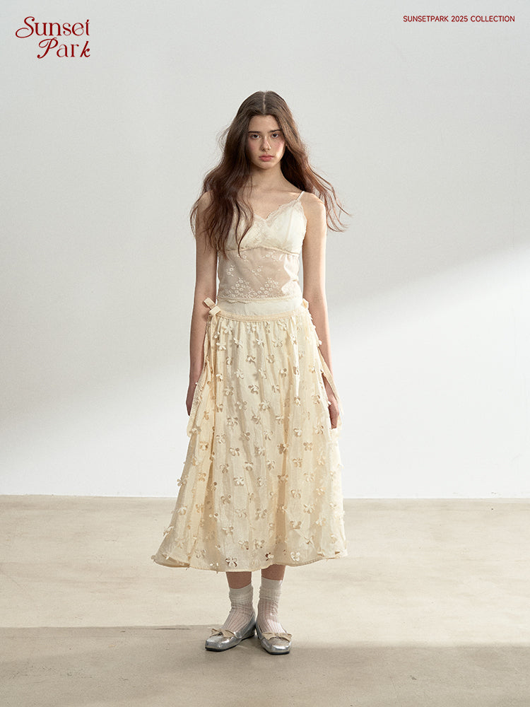 Sheer Lace Camisole With Embroidered Detail