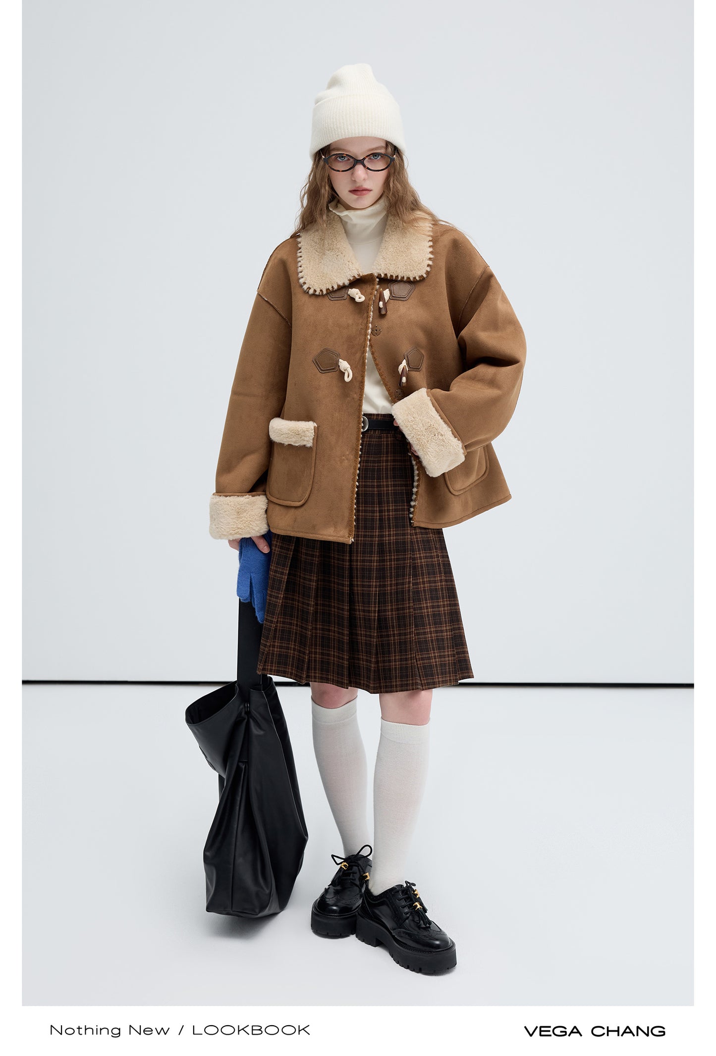 Soft Faux Suede & Shearling Duffle Coat In Two Lengths