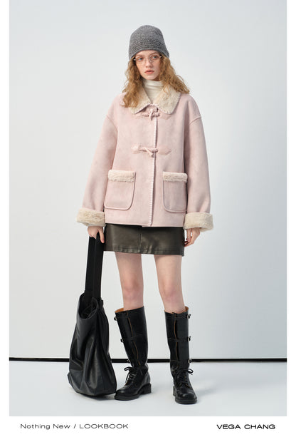 Soft Faux Suede & Shearling Duffle Coat In Two Lengths