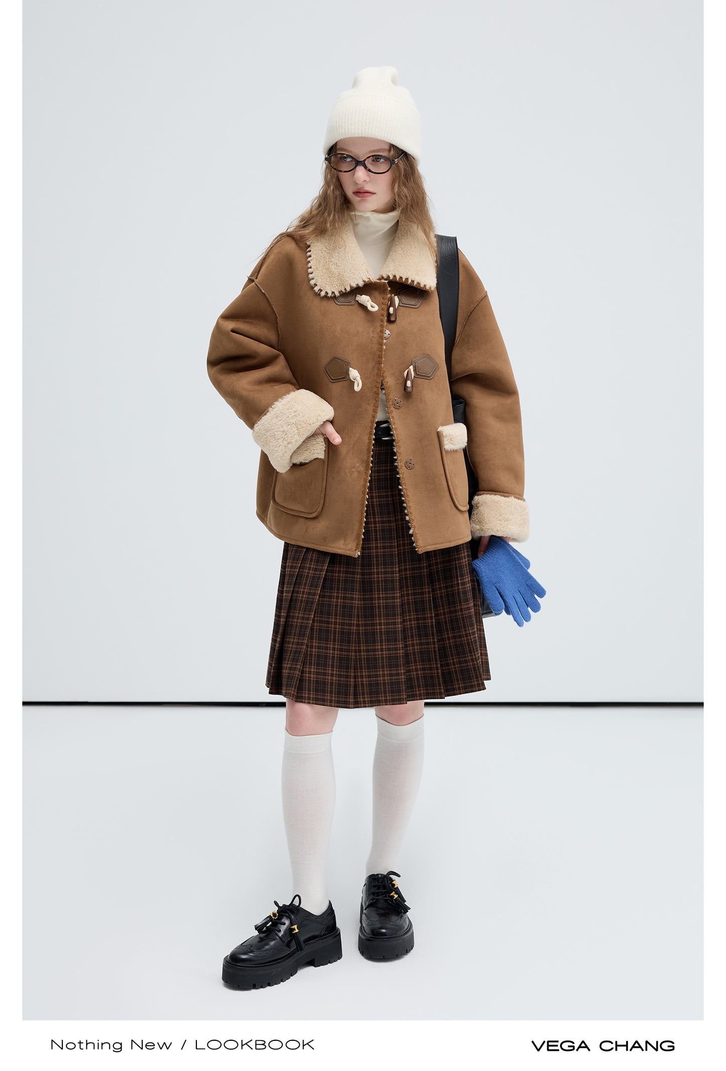 Soft Faux Suede & Shearling Duffle Coat In Two Lengths