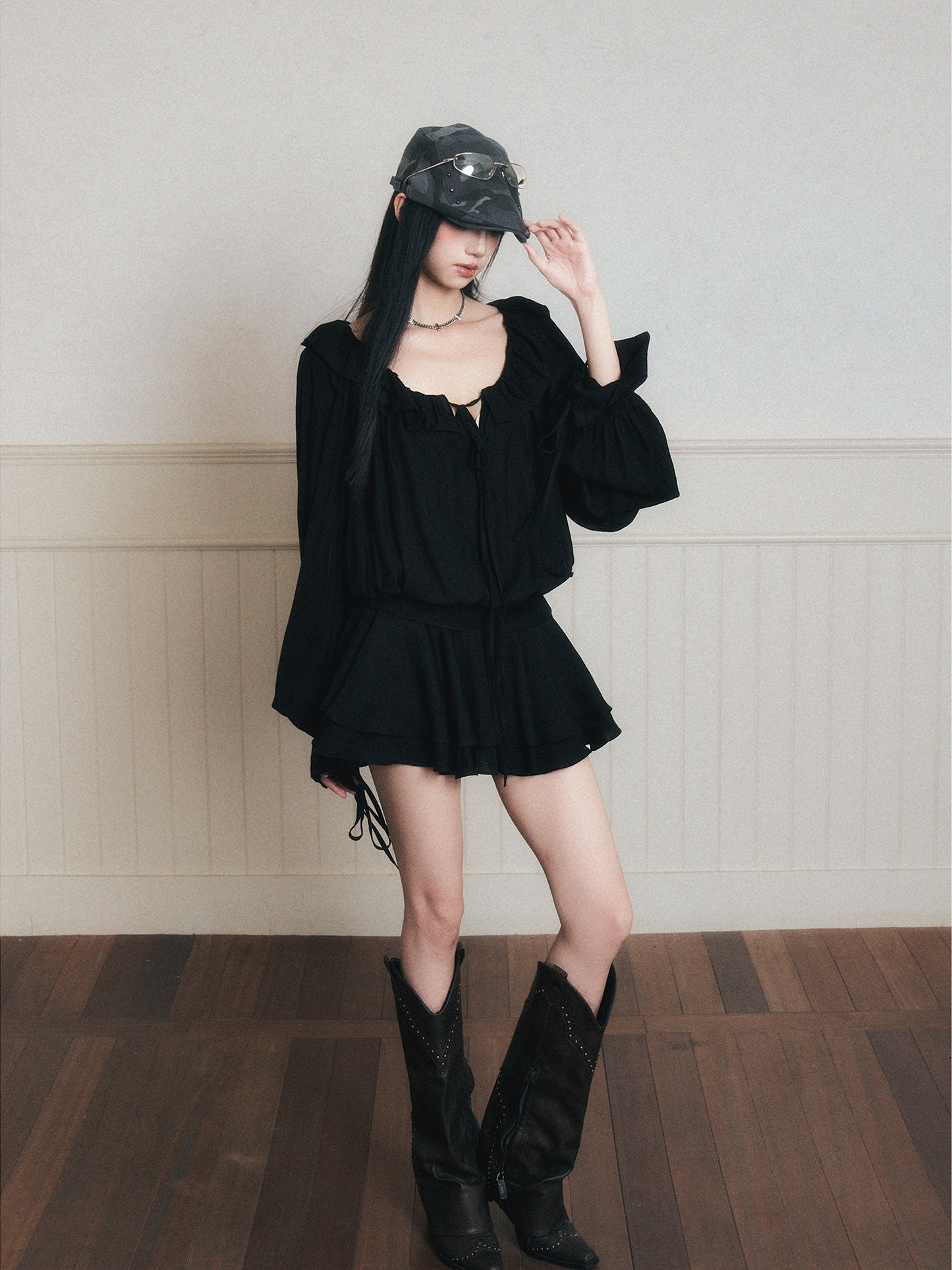 Loose-Fit Chiffon Dress