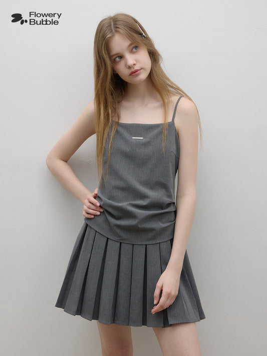 Pinstripe Drapey Slim-Fit Cami Top