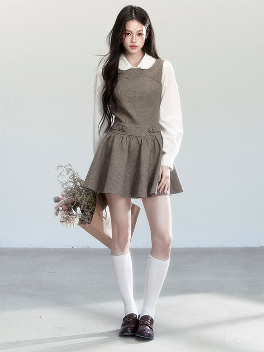 Fit-And-Flare Mini Dress & Peter Pan Collar Blouse