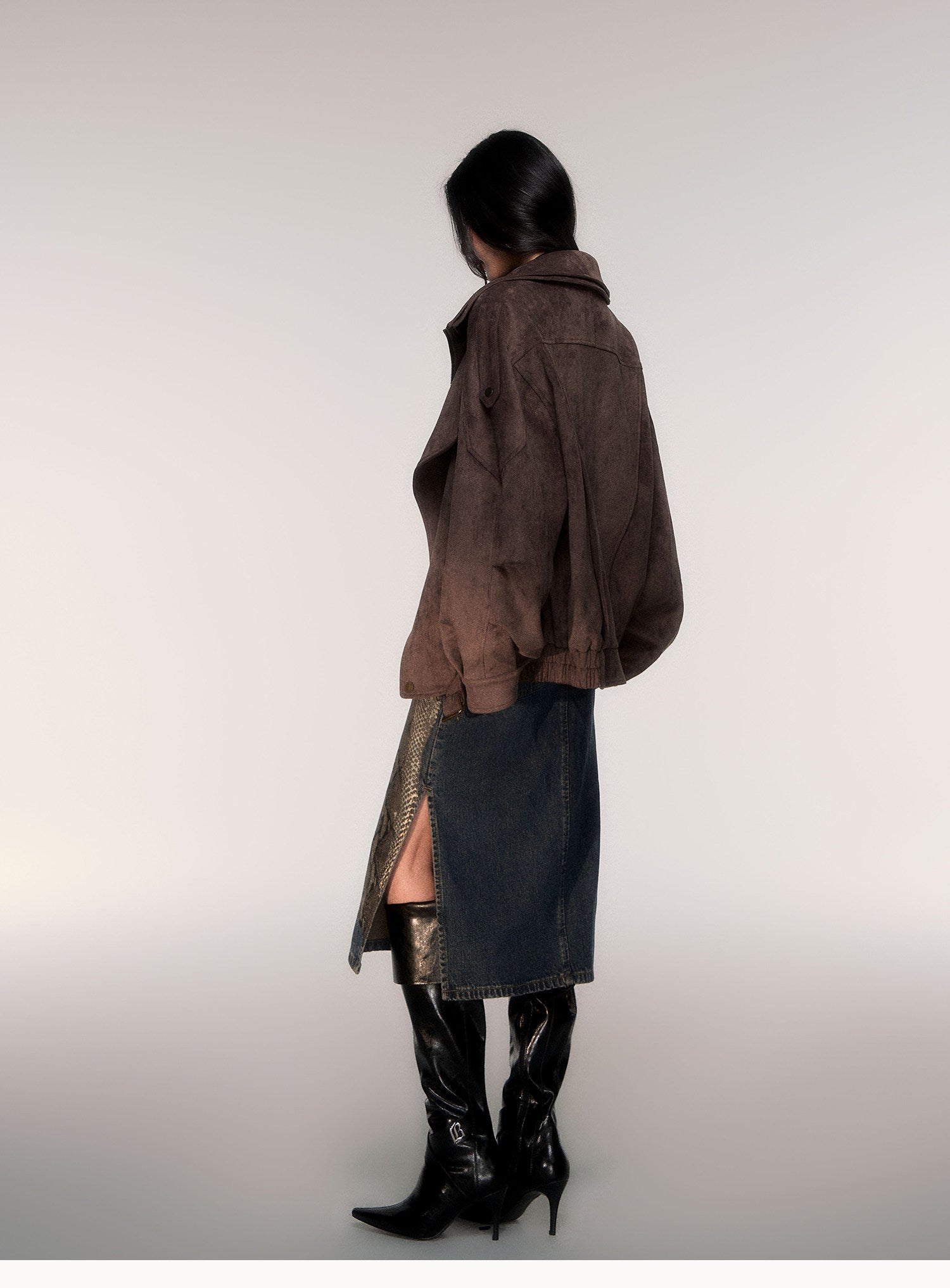 Oversized Faux Suede Zip-Up Jacket – MILL MINORITY