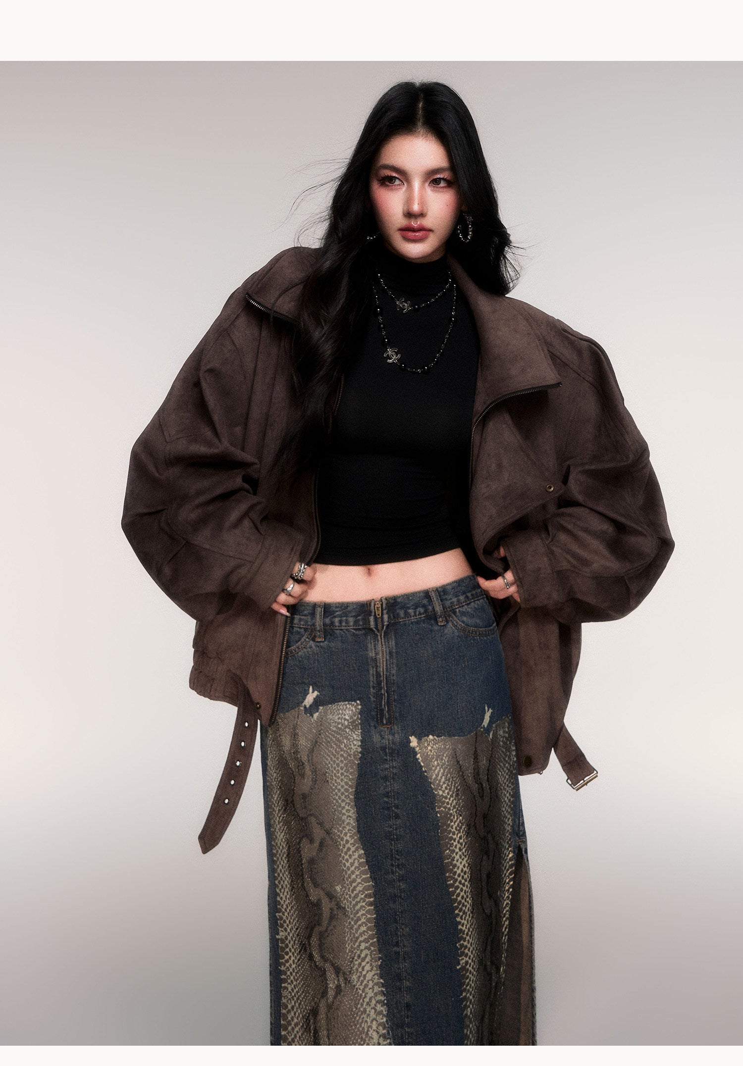 Oversized Faux Suede Zip-Up Jacket – MILL MINORITY