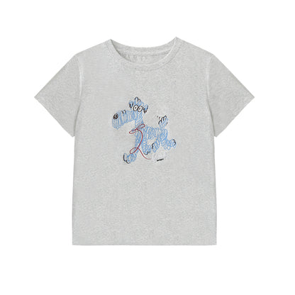 Puppy Embroidered Cotton T-Shirt