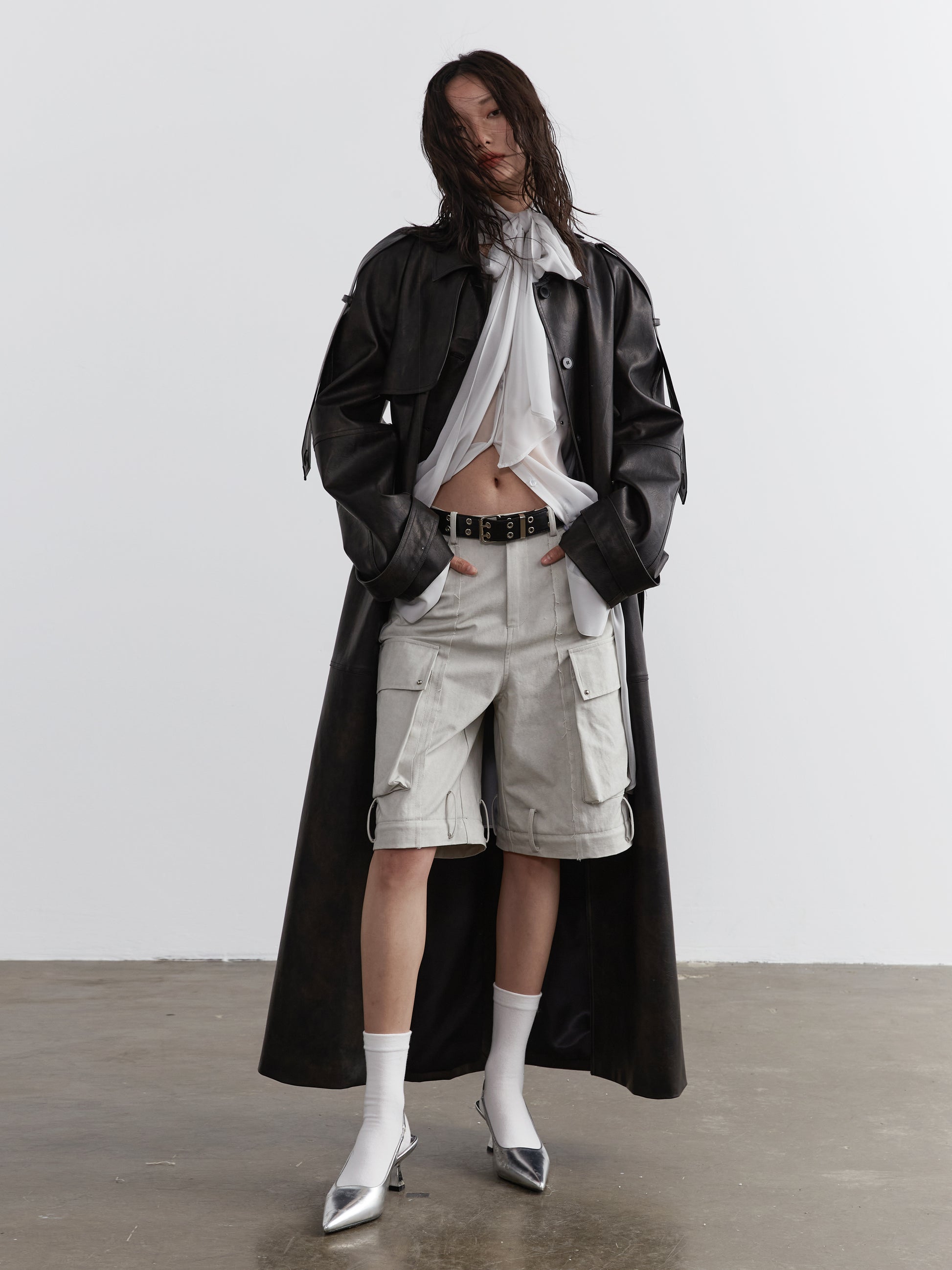 2-Way Belted Cargo Pants With Removable Hem