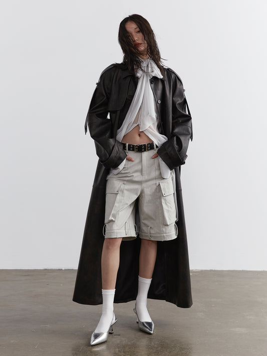 2-Way Belted Cargo Pants With Removable Hem