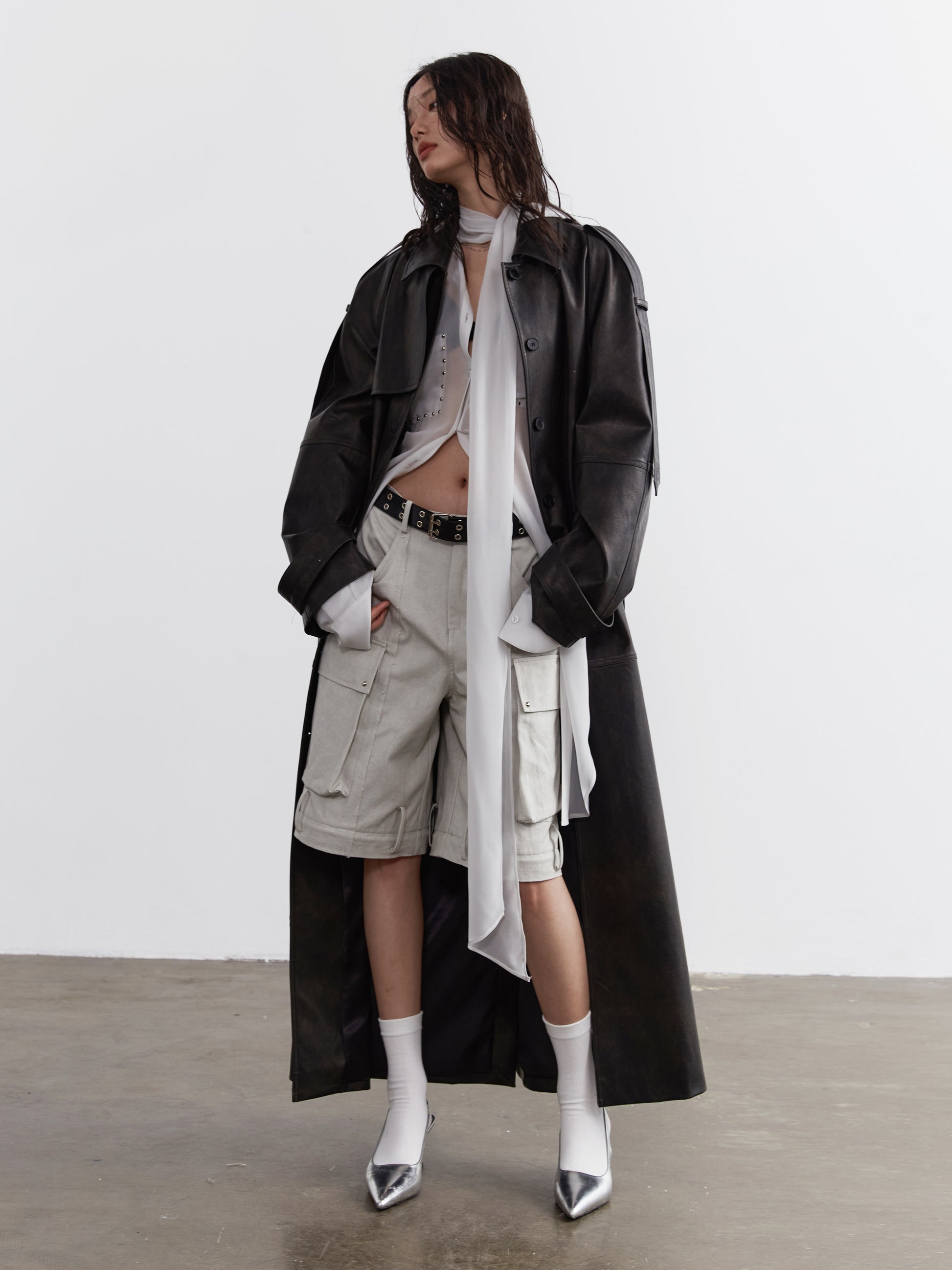 2-Way Belted Cargo Pants With Removable Hem