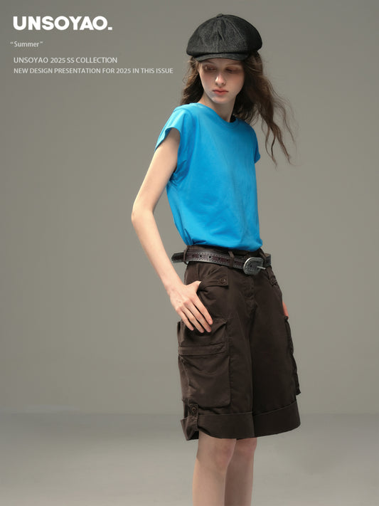 Rolled-Hem Cargo Shorts