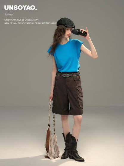 Rolled-Hem Cargo Shorts