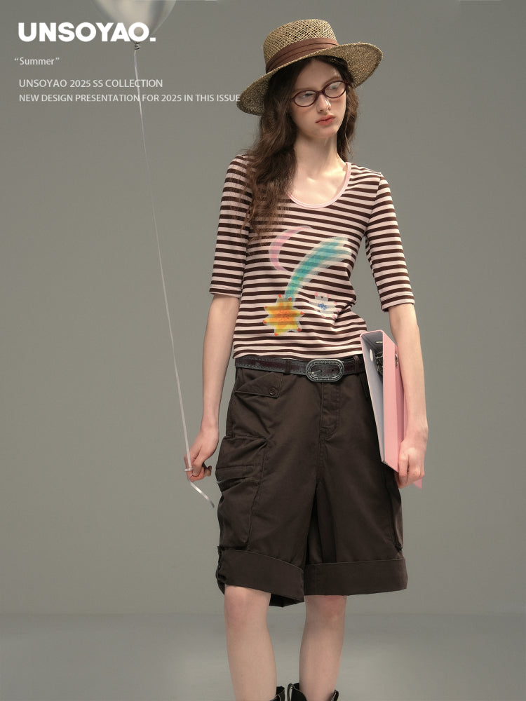 Rolled-Hem Cargo Shorts
