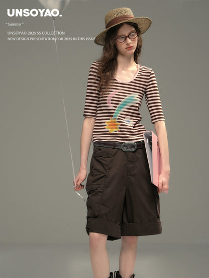 Rolled-Hem Cargo Shorts