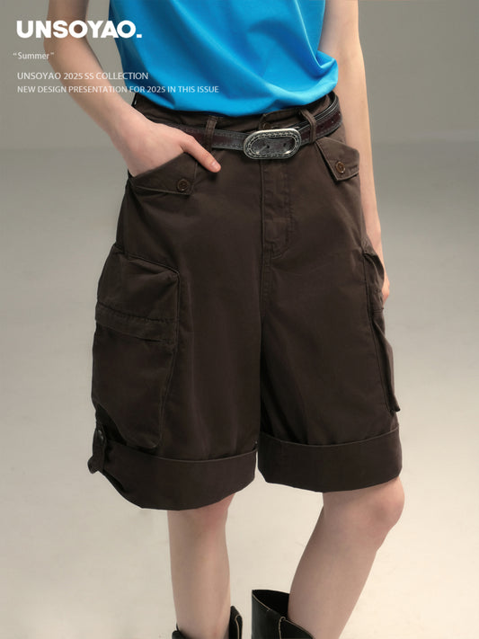 Rolled-Hem Cargo Shorts