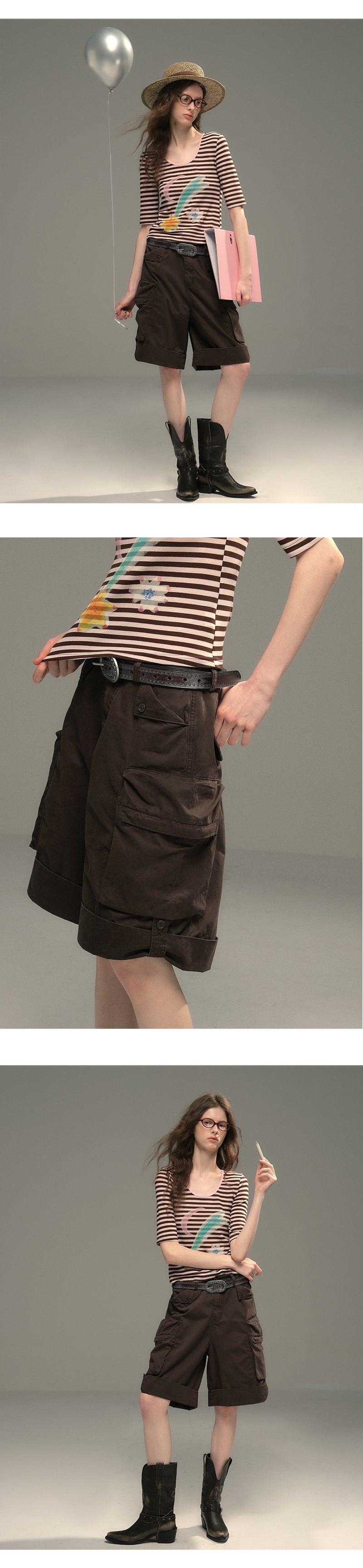 Rolled-Hem Cargo Shorts