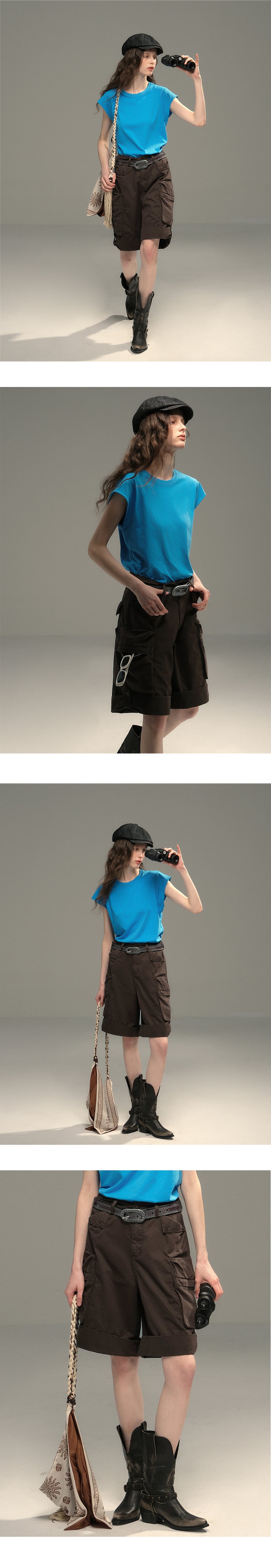 Rolled-Hem Cargo Shorts