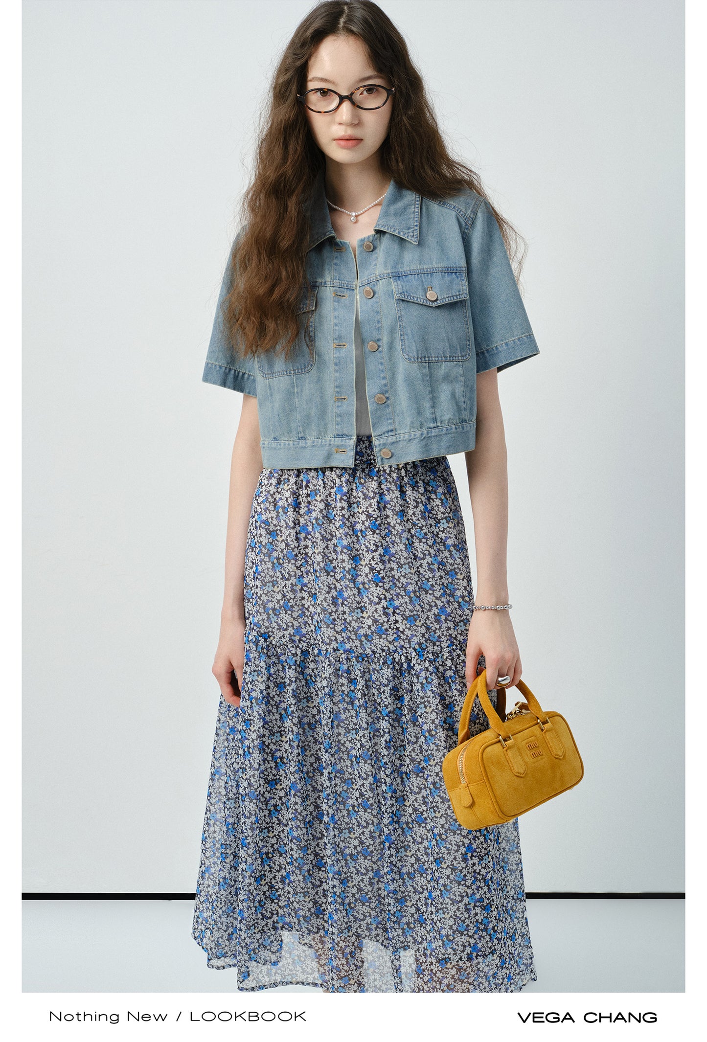 Floral Chiffon Skirt With Elastic Waist
