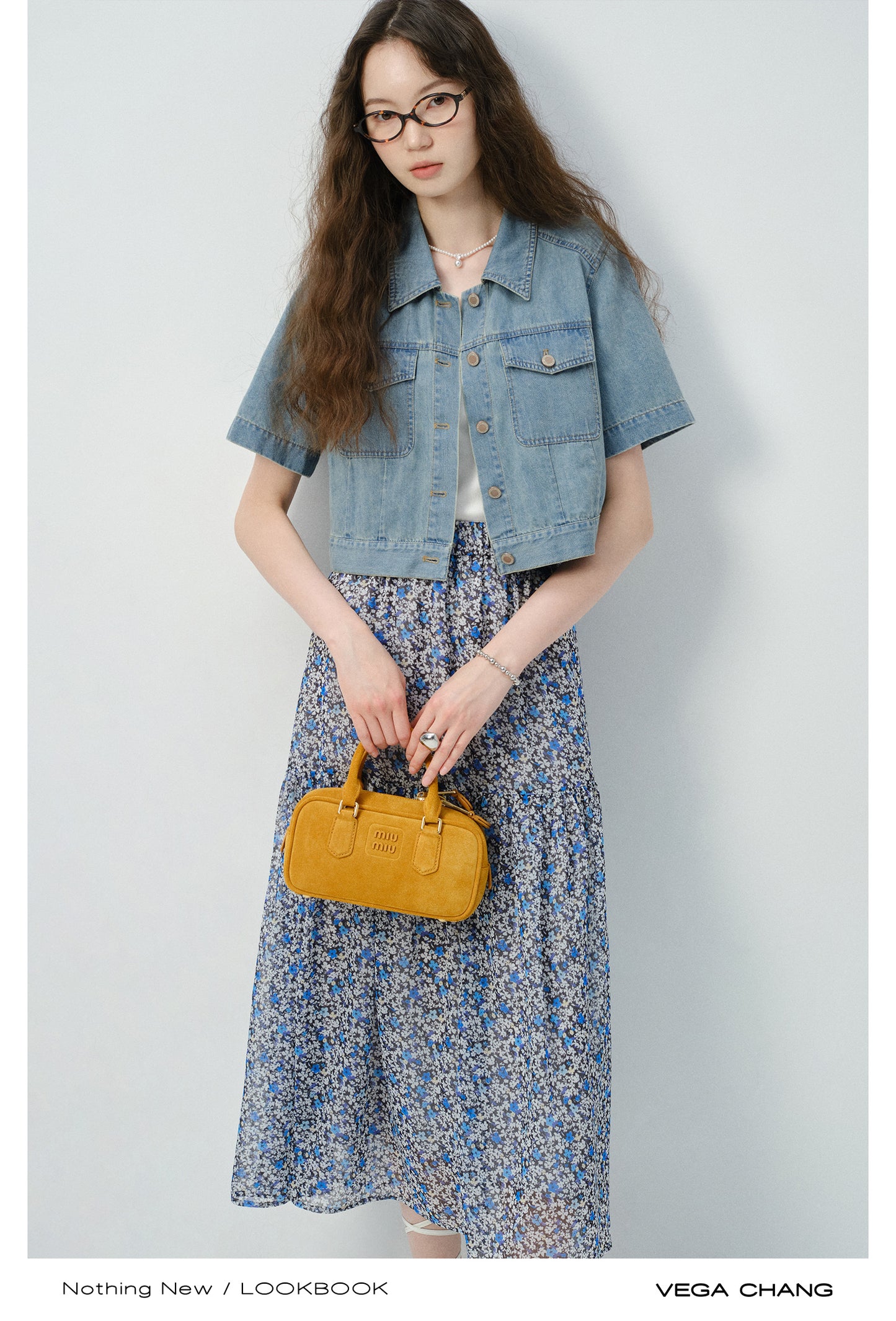 Floral Chiffon Skirt With Elastic Waist