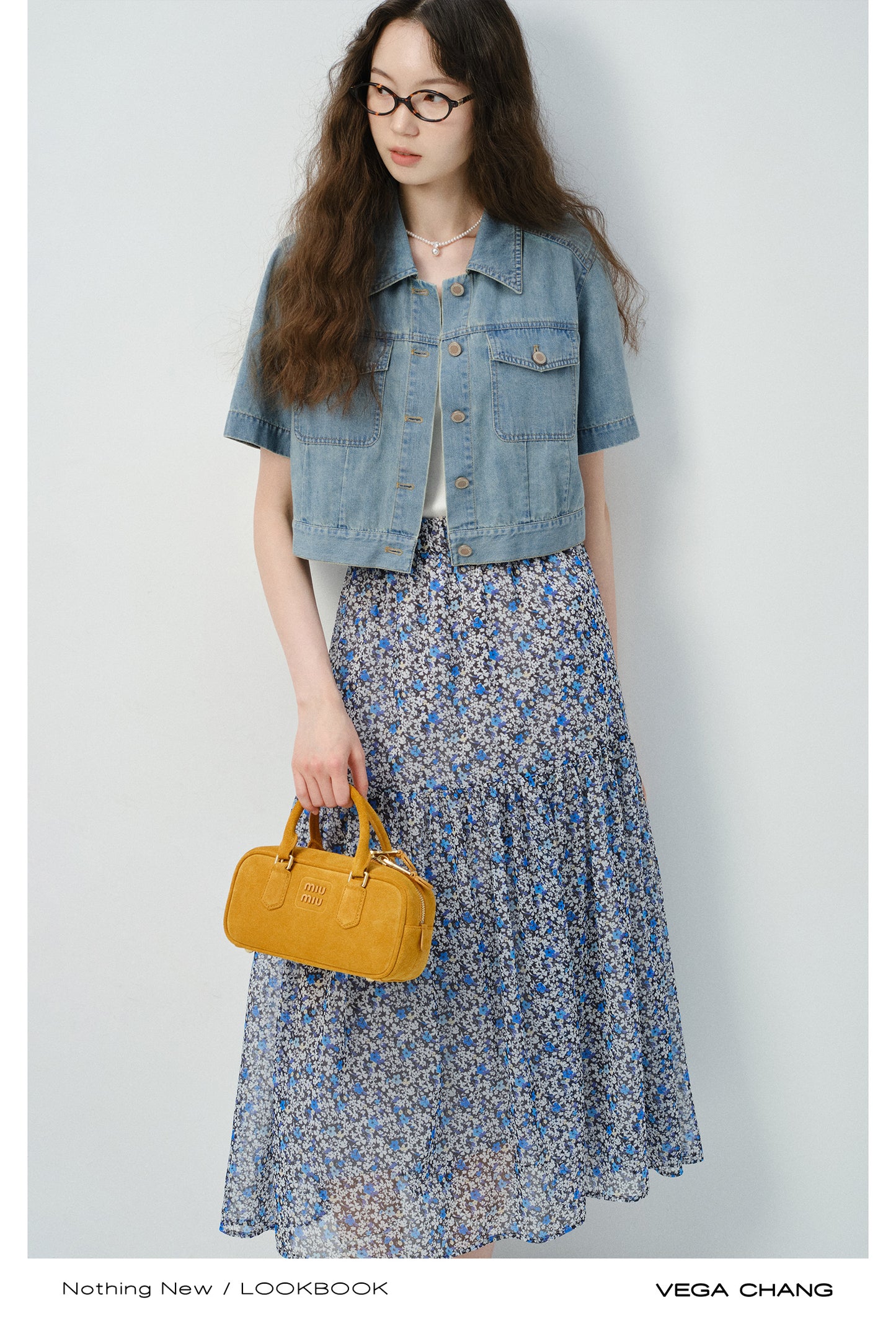 Floral Chiffon Skirt With Elastic Waist