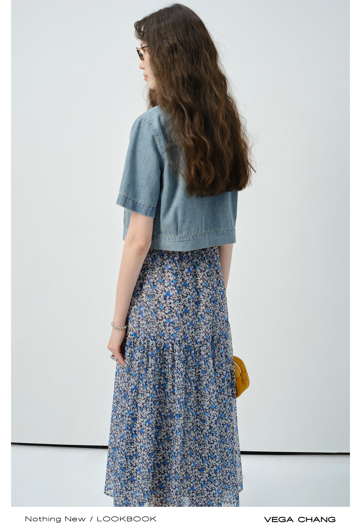 Floral Chiffon Skirt With Elastic Waist