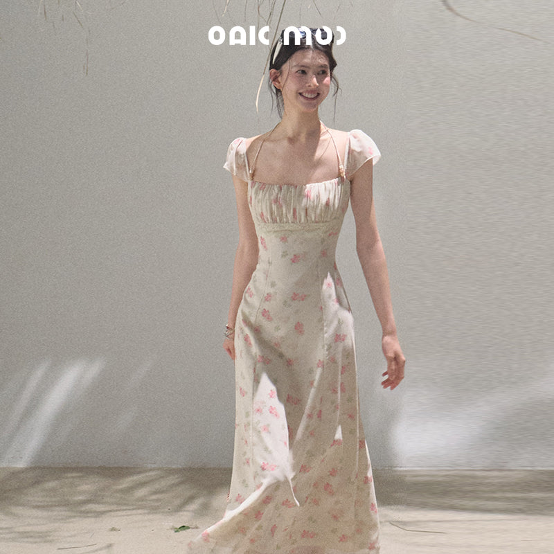 Beaded Floral Chiffon Dress In 2 Lengths
