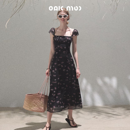 Beaded Floral Chiffon Dress In 2 Lengths