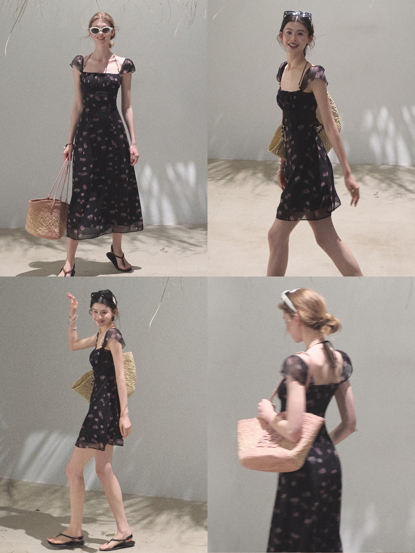 Beaded Floral Chiffon Dress In 2 Lengths