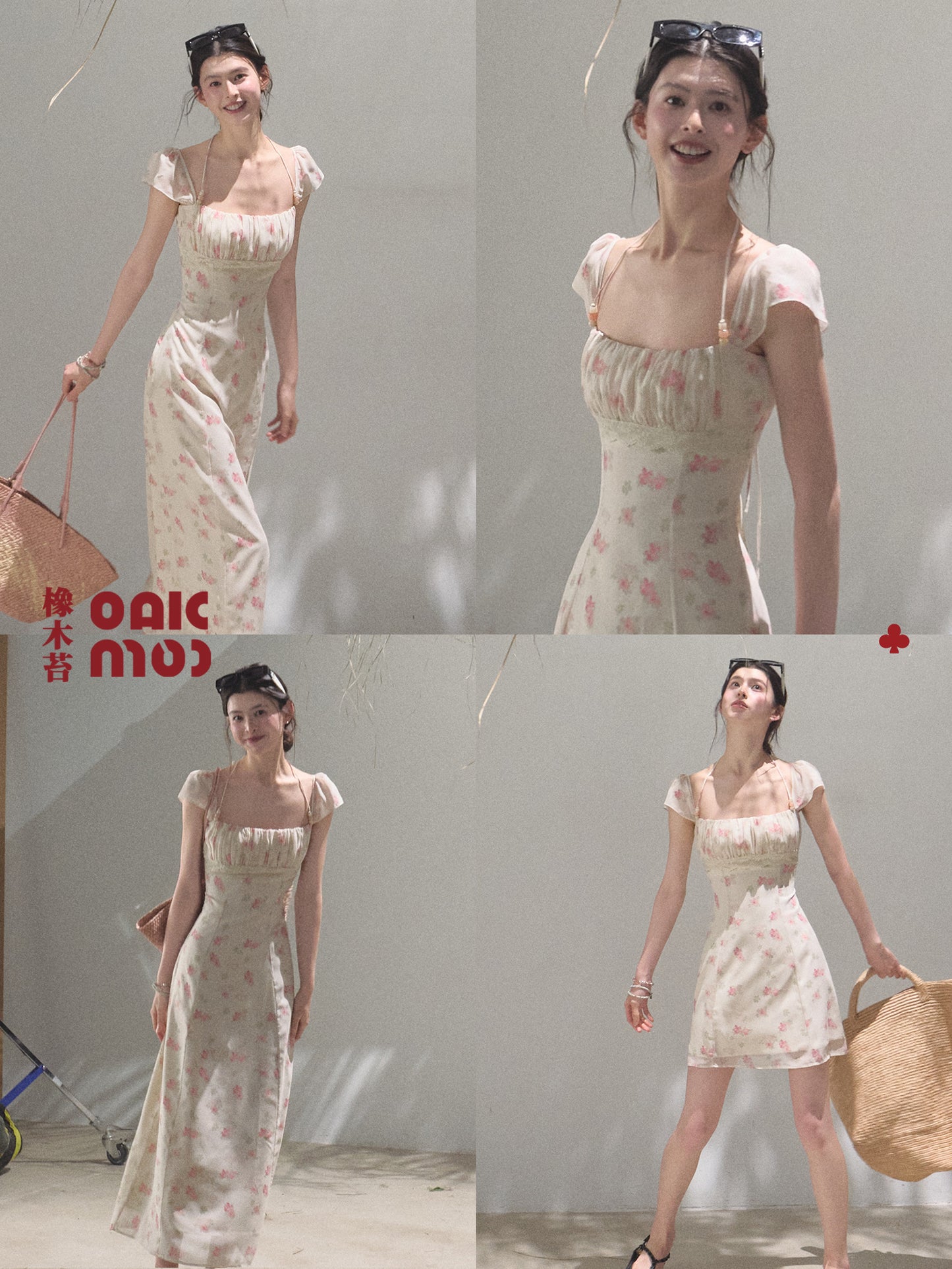 Beaded Floral Chiffon Dress In 2 Lengths