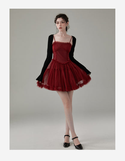 Voluminous Tulle Dress With Straps